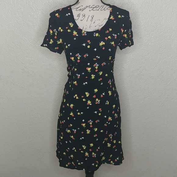 Laura Ashley Black Floral Dress - Picture 1 of 5